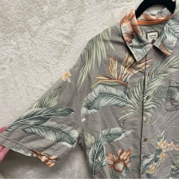 Jamaica Jaxx men’s Hawaiian silk shirt button up short sleeve XL vacation - Picture 6 of 9